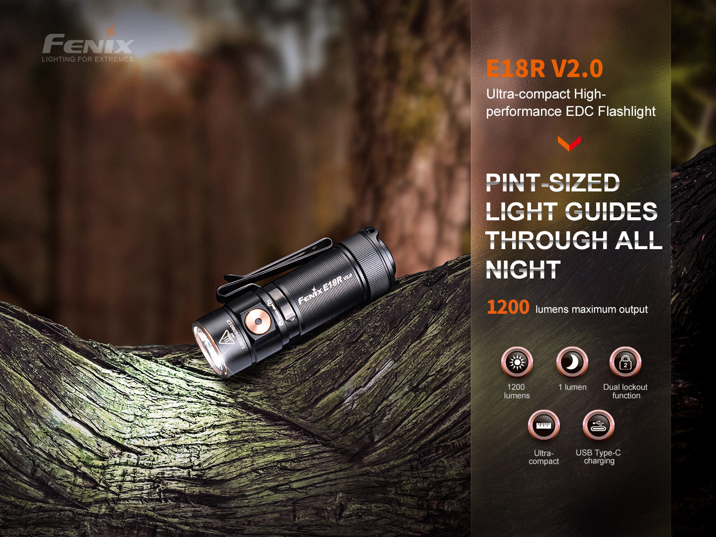 Fenix E18R V2.0 (1200 lumens)